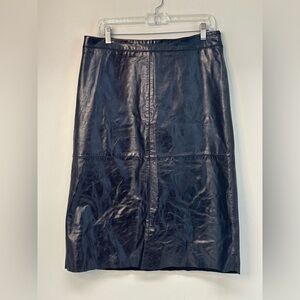 GAP vintage 2000 Y2K Black Leather Pencil Skirt size 12